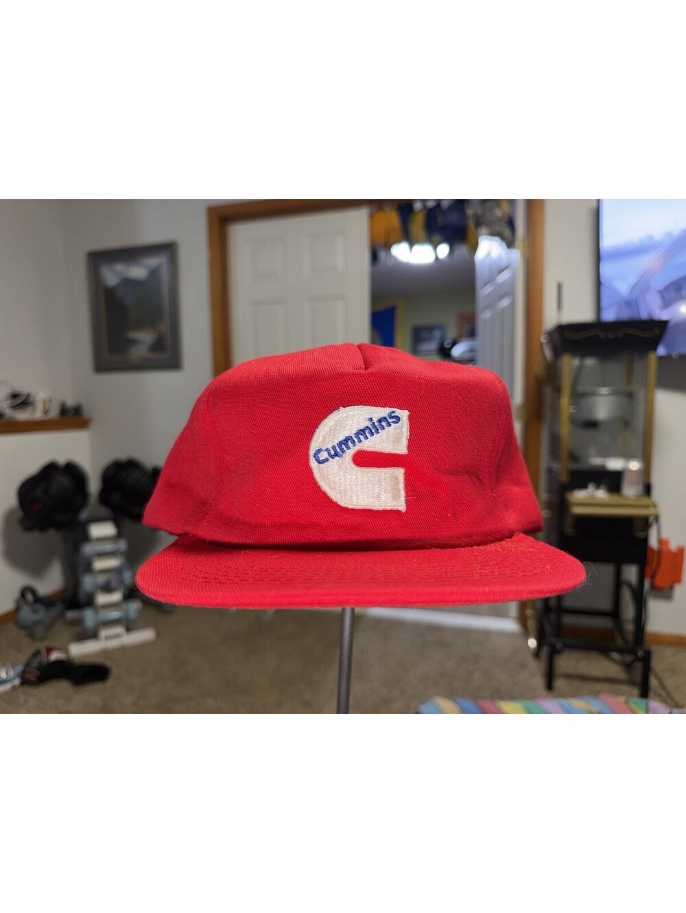 Vintage Cummins Hat Cap Snap Back Blue Trucker Foam 1980s